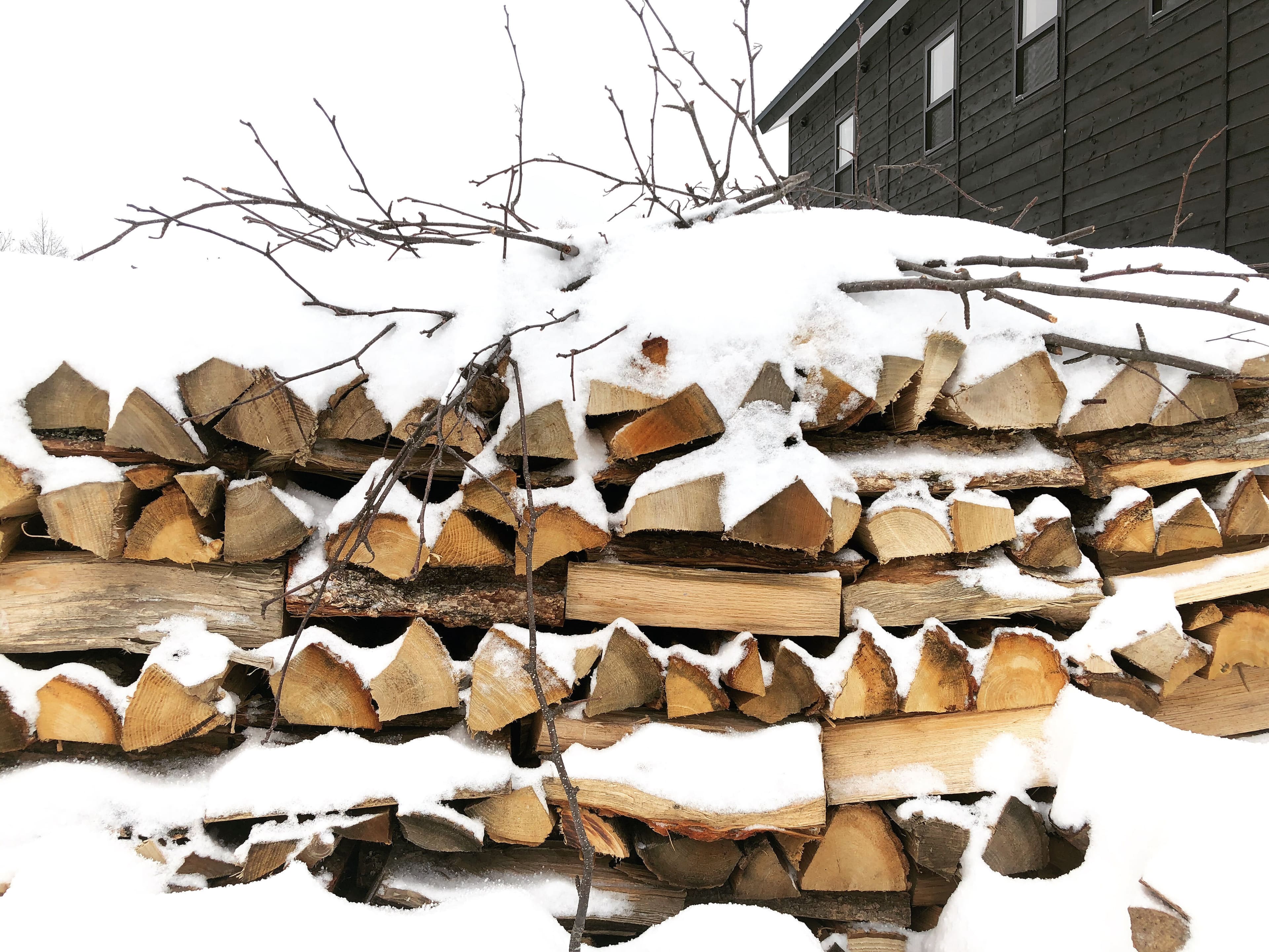 Firewood under snow